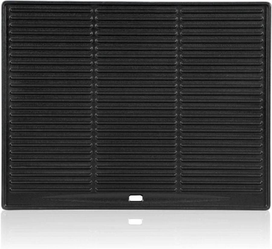 Gietijzeren Grillplaat 45 x 35 cm Omkeerbare BBQ Plaat voor Gas- en Houtskoolgrills