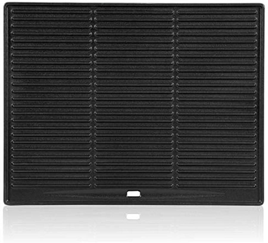 Gietijzeren Grillplaat 45 x 35 cm Omkeerbare BBQ Plaat voor Gas- en Houtskoolgrills