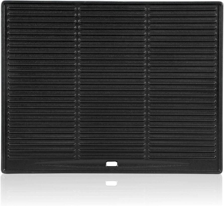 Gietijzeren Grillplaat 45 x 35 cm Omkeerbare BBQ Plaat voor Gas- en Houtskoolgrills