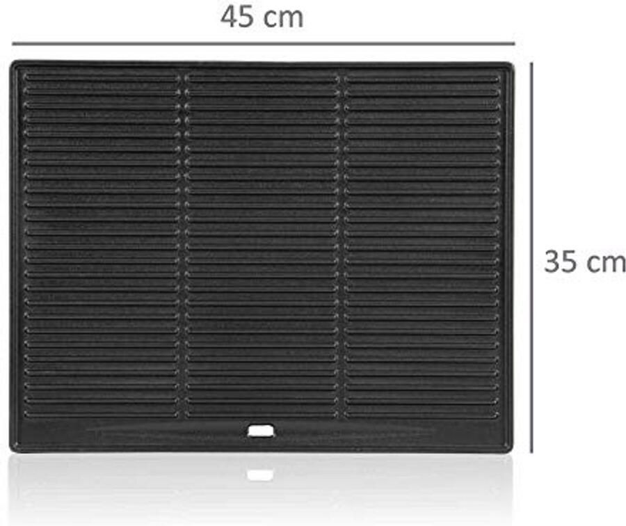 Gietijzeren Grillplaat 45 x 35 cm Omkeerbare BBQ Plaat voor Gas- en Houtskoolgrills - Foto 2