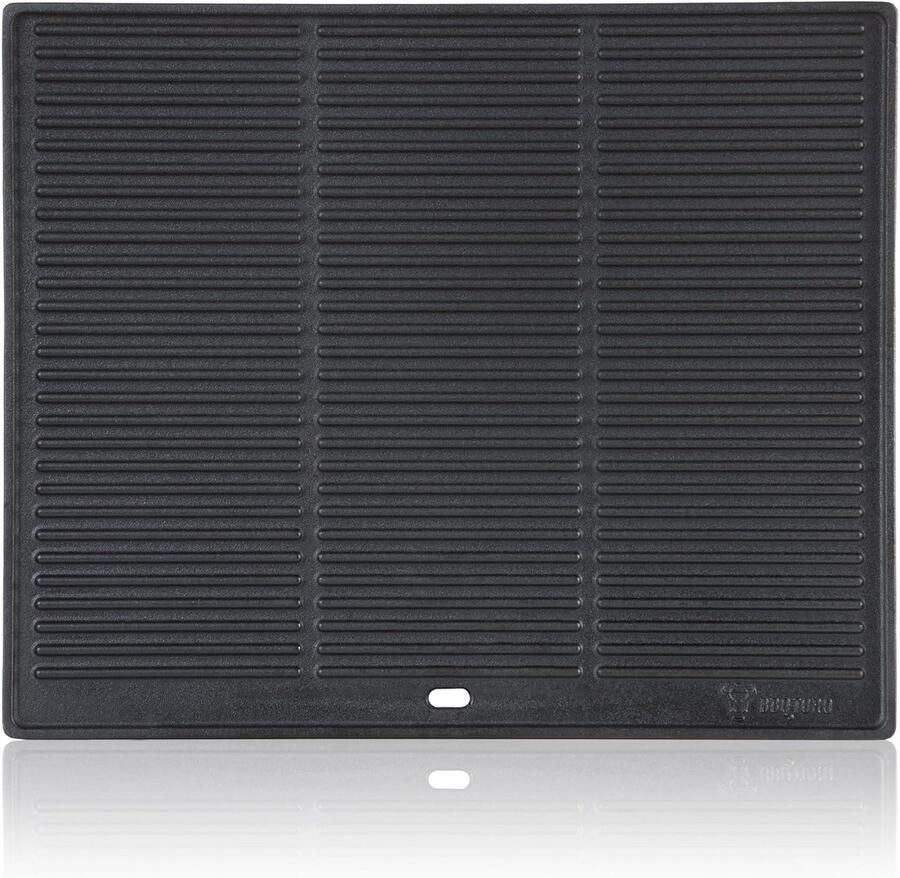 Gietijzeren Grillplaat 48 x 39 5 cm Dubbelzijdig Omkeerbaar voor Gas- en Houtskoolbarbecue