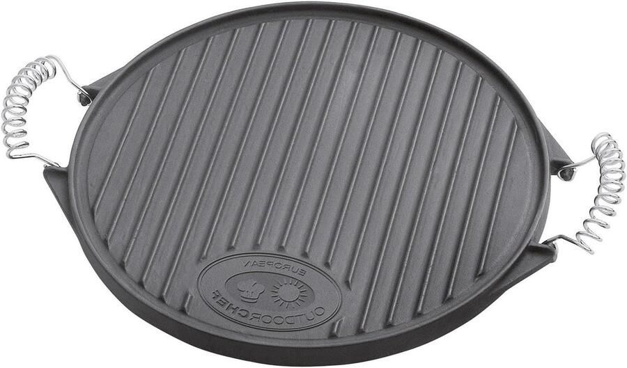 Gietijzeren Grillplaat Bakplaat Barbecue Buiten Koken Duurzaam Gietijzer 40.7 x 45.5 cm Zwart