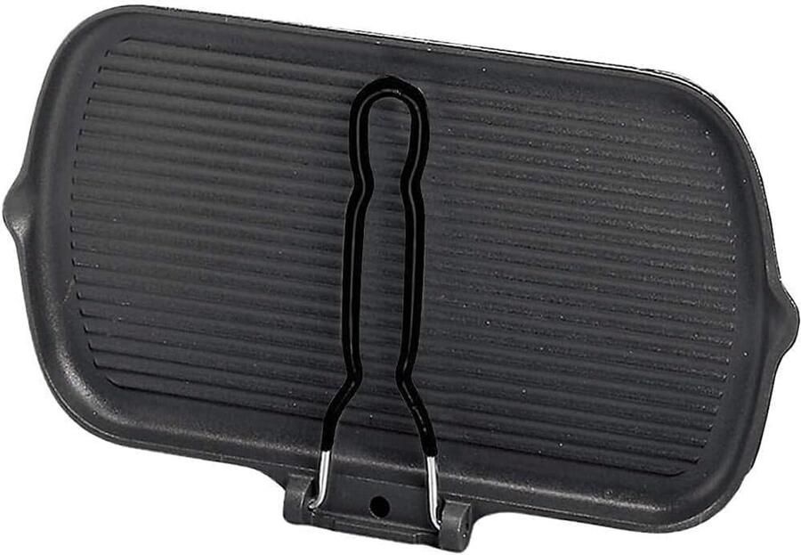Gietijzeren Grillplaat Bakplaat Buiten Koken Gelijkmatige Warmte 34x20 cm Zwart