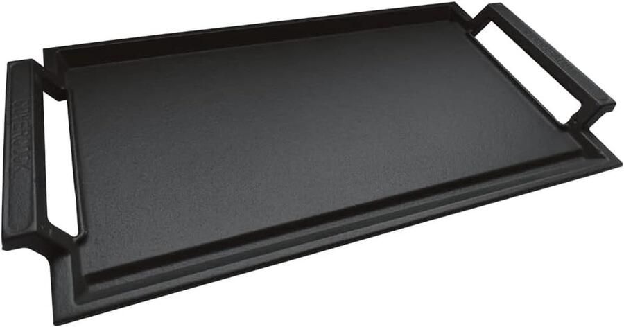Gietijzeren Grillplaat Bakplaat Pannen Gelijkmatig Koken Natuurlijk Materiaal 43 x 23 cm Donkergrijs