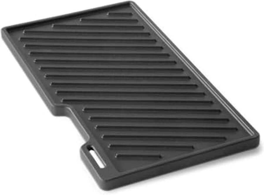Gietijzeren Grillplaat Bakplaat Plancha Barbecue Koken Omkeerbaar Ontwerp 44 x 25 cm Zwart