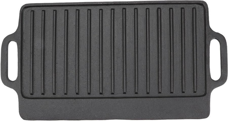 Gietijzeren Grillplaat Bakplaat Teppanyaki Binnen Koken Uniforme Verwarming 40x20CM Zwart