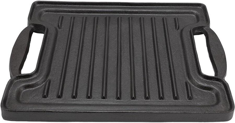 Gietijzeren Grillplaat Barbecue Pan Bakplaat Binnen Grillen Verdikte Plaat 44 x 33 cm Zwart