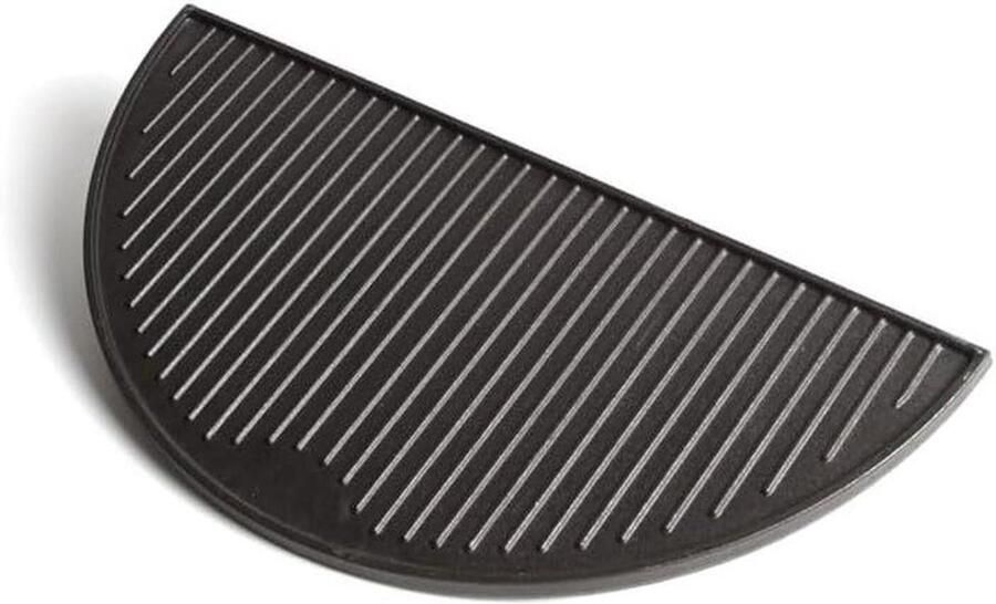 Gietijzeren Grillplaat Barbecue Plaat Buiten Koken Half Rond Design 38 cm Zwart