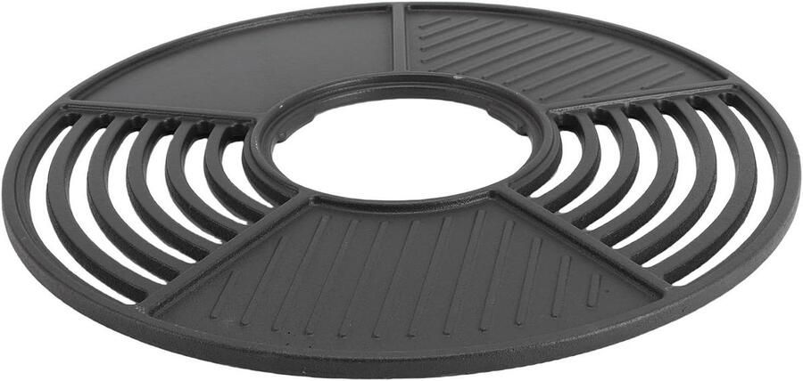 Gietijzeren Grillplaat BBQ Bakplaat Ronde Plaat Buiten Koken Non-stick Coating 42 cm Diameter Zwart