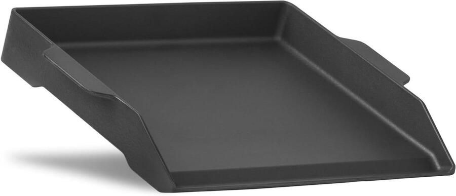 Gietijzeren grillplaat BBQ plancha Buiten koken Geëmailleerd oppervlak 47 x 36 cm Zwart