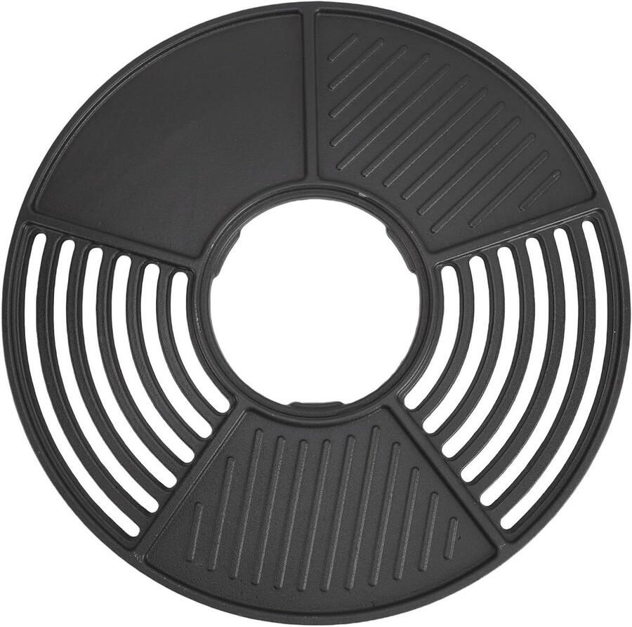 Gietijzeren Grillplaat Buiten Koken BBQ en kamperen Dubbele kookfunctie 42 cm Rond Zwart