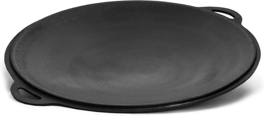 Gietijzeren Grillplaat Buitenpan Plancha Buiten Koken Oosters Sac-pan Ontwerp 45 cm Diameter Zwart