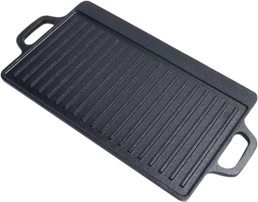 Gietijzeren grillplaat Dubbelzijdige bakplaat Buiten koken Veelzijdig kookoppervlak Niet gespecificeerd Zwart