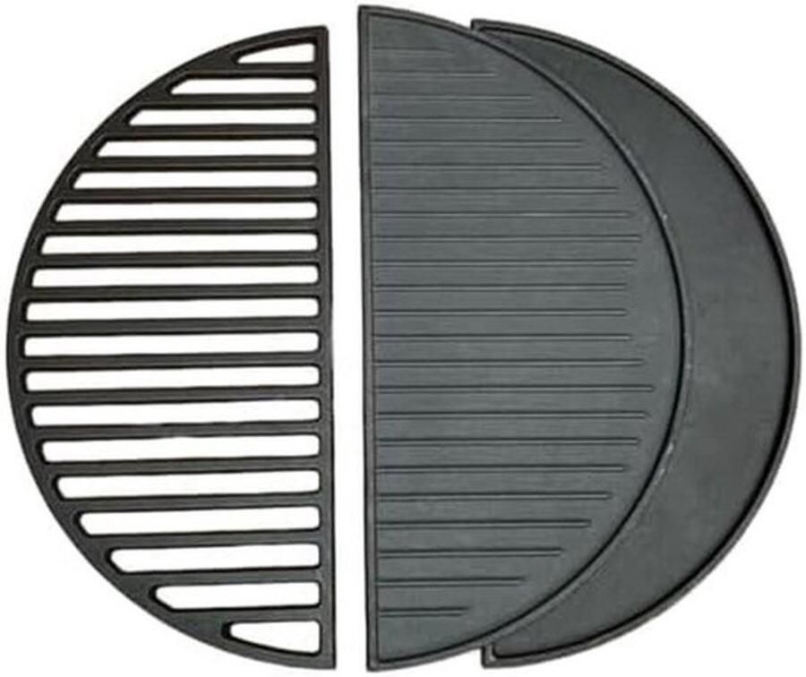 Gietijzeren Grillplaat en Rooster Set (M 38 cm) voor Kamado