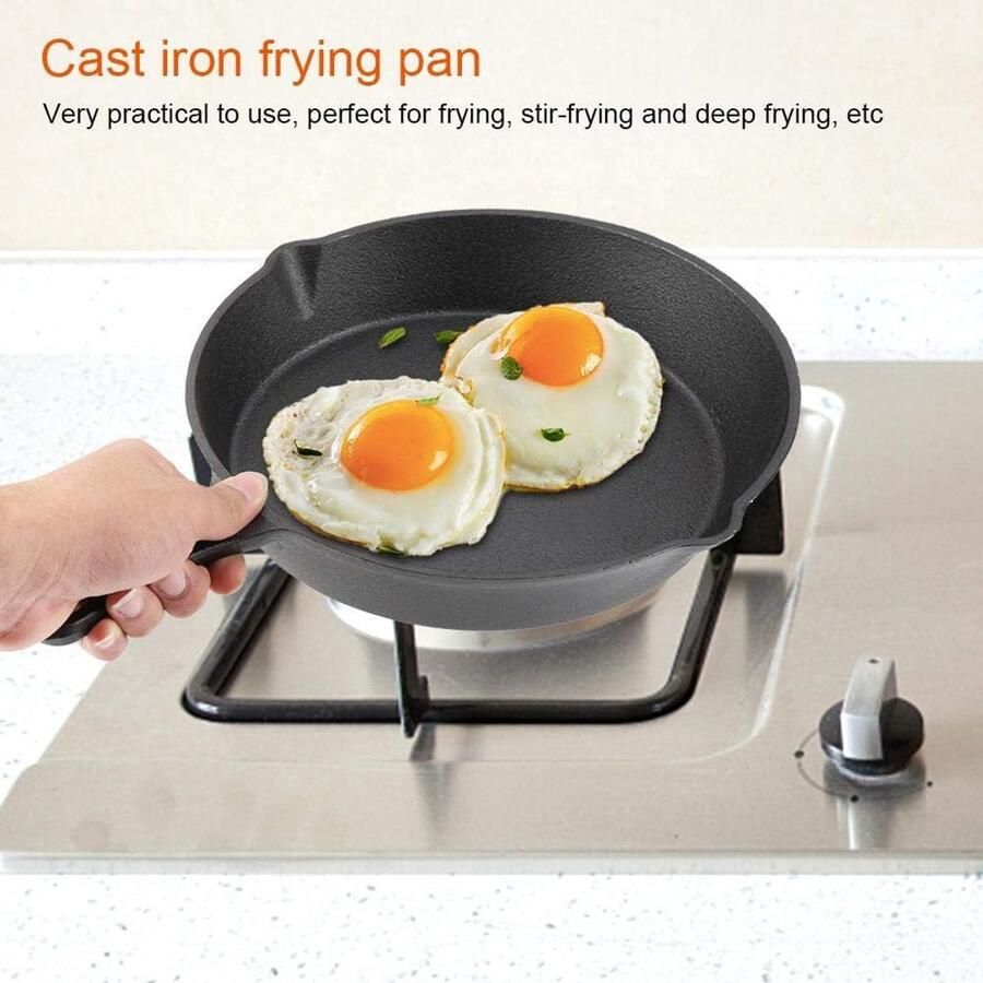 Gietijzeren Grillplaat Grillpan Bakplaat Gegrild Eten Bereiden Gelijkmatige Verwarming 36x25x4.5 cm Zwart