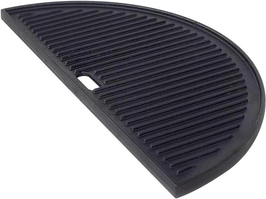 Gietijzeren grillplaat Halve maan Barbecue gerechten Geribbeld oppervlak 445 cm Zwart