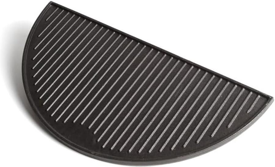 Gietijzeren Grillplaat Halve Ronde Plaat Barbecueën Gladde en Grillzijde 38 cm Zwart
