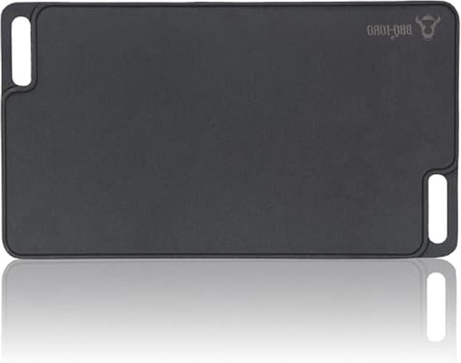 Gietijzeren grillplaat Omkeerbare bakplaat Buiten koken Rib- en gladde zijde 45 x 255 cm Zwart
