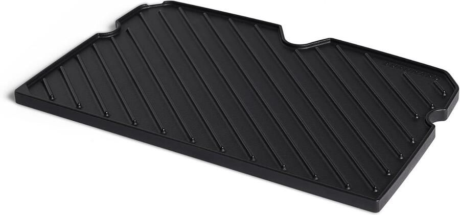 Gietijzeren Grillplaat Omkeerbare Plaat Buiten Koken Glad en Geribbeld 38 x 245 cm Zwart