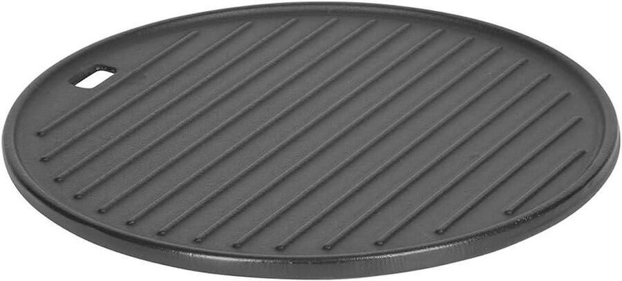 Gietijzeren Grillplaat Pizzaoven Accessoire Buiten Koken Optimale Warmte-opslag 31x31 cm Zwart