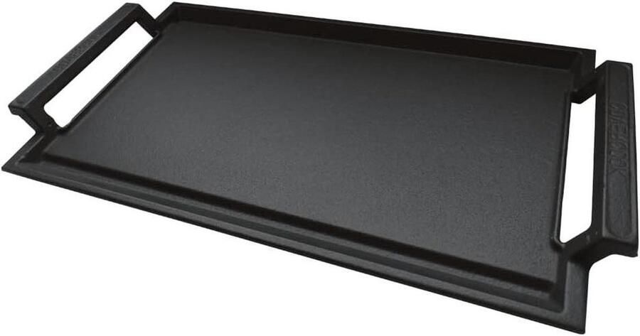 Gietijzeren Grillplaat Plancha Bakplaat Buiten Koken Gelijkmatige Warmteverdeling 43 x 23 cm Donkergrijs