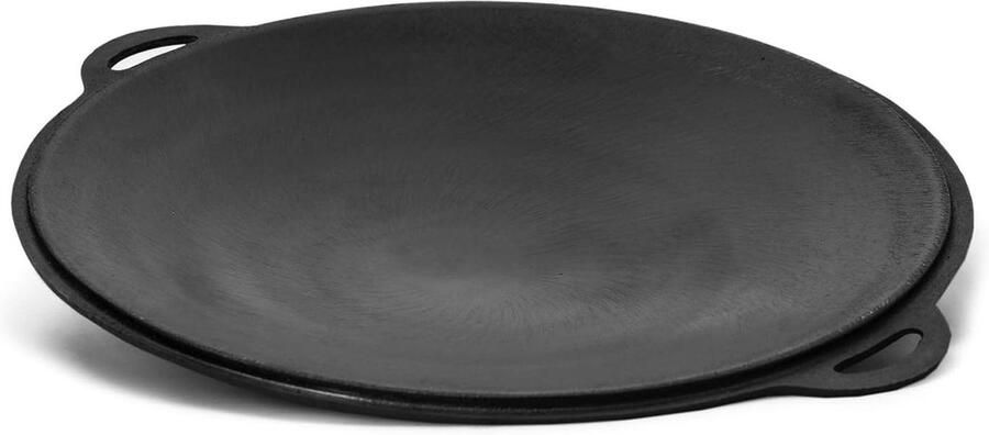 Gietijzeren Grillplaat Plancha Pan Buiten Koken Oosterse Sac-pan Vorm 45 cm Diameter Zwart