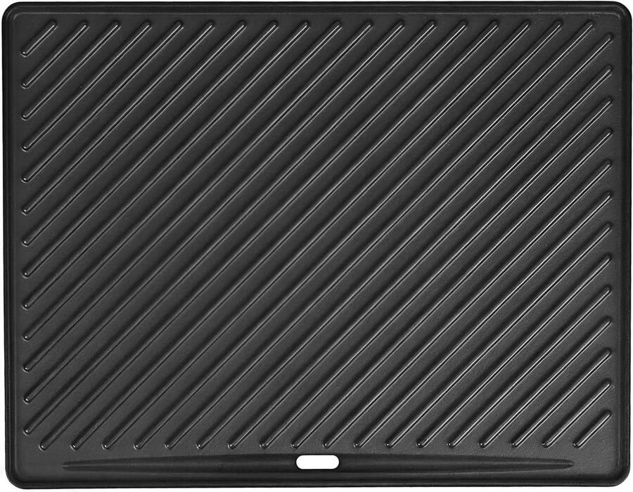Gietijzeren Grillplaat Reserveonderdeel Plaat Buiten Grillen Dubbelzijdig Design 45 x 35 cm Zwart