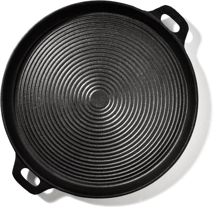 Gietijzeren Grillplaat Rond 35 cm voor BBQ en Fornuis
