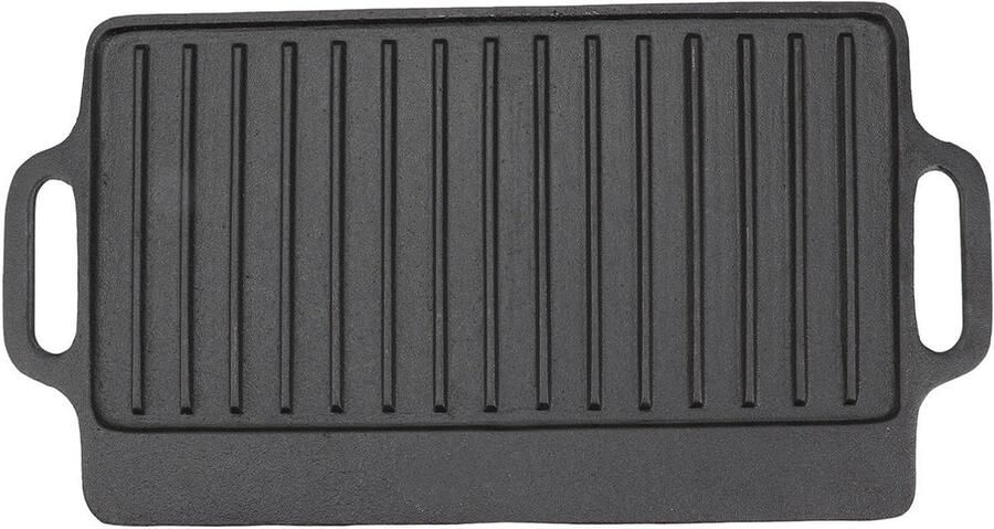 Gietijzeren Grillplaat Teppanyaki Bakplaat Binnen Grillen Uniforme Verwarming 40x20CM Zwart