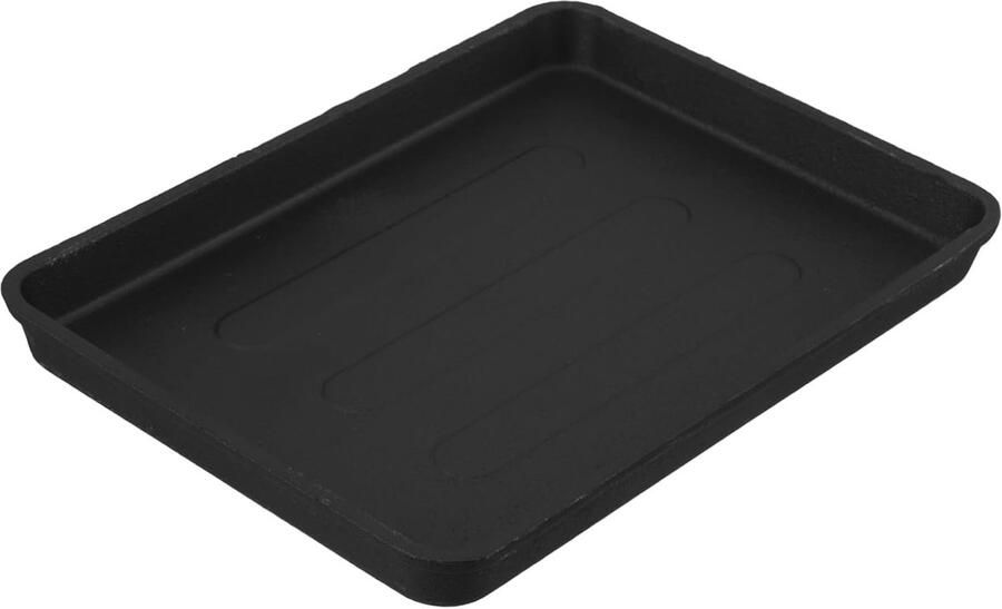 Gietijzeren Grillplaat Teppanyaki Bakplaat Buiten Koken Draagbaar Gietijzer 23x17x2cm Zwart