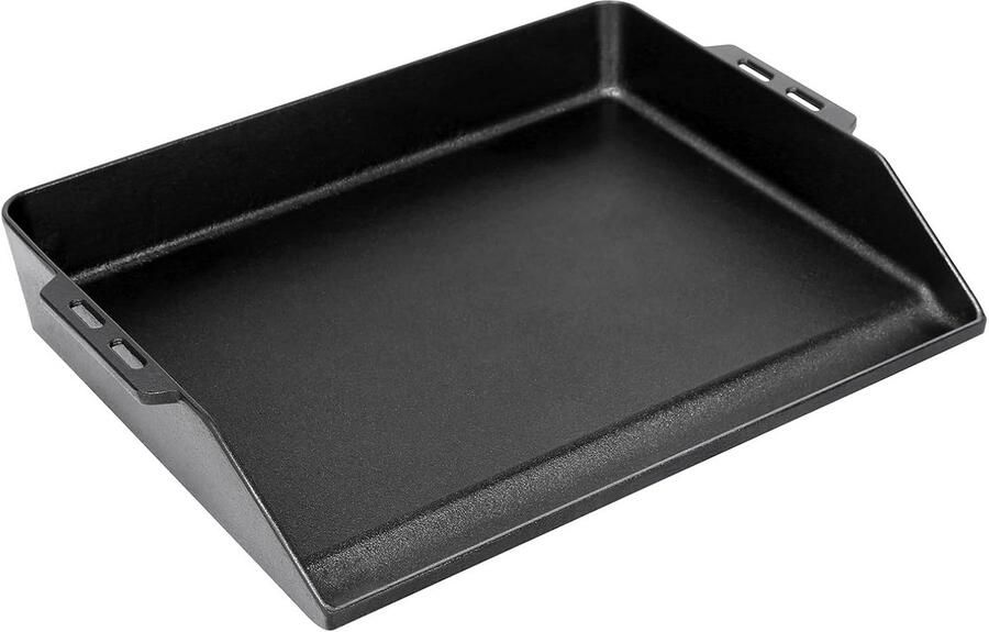 Gietijzeren Grillplaat Universele Plancha Buiten Koken Hoge Zijwanden 48 x 36 cm Zwart