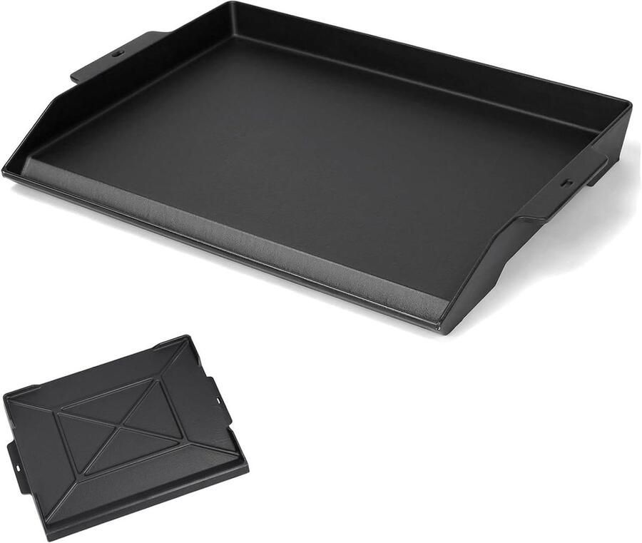Gietijzeren Grillplaat Universele Plancha Buiten Koken Vervormingsvrij Ontwerp 586 x 405 cm Zwart