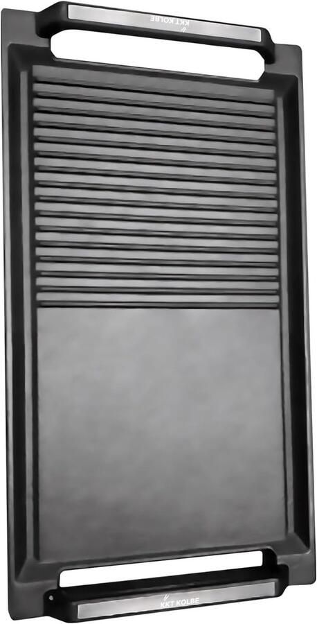 Gietijzeren Grillplaat voor Inductie Antiaanbak & Ribbels 20x36 cm