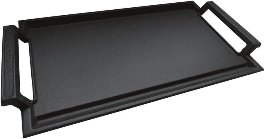Gietijzeren Grillplaat Zwart 43 2 x 22 8 x 3 7 cm Duurzaam Gietijzer Voor Inductiekookplaat en Barbecue
