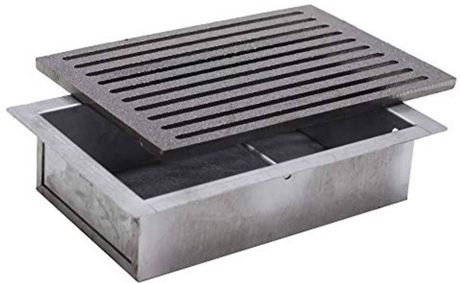 Gietijzeren Grillrooster 20 6x30 cm met Aslade Ideaal voor Open Haard