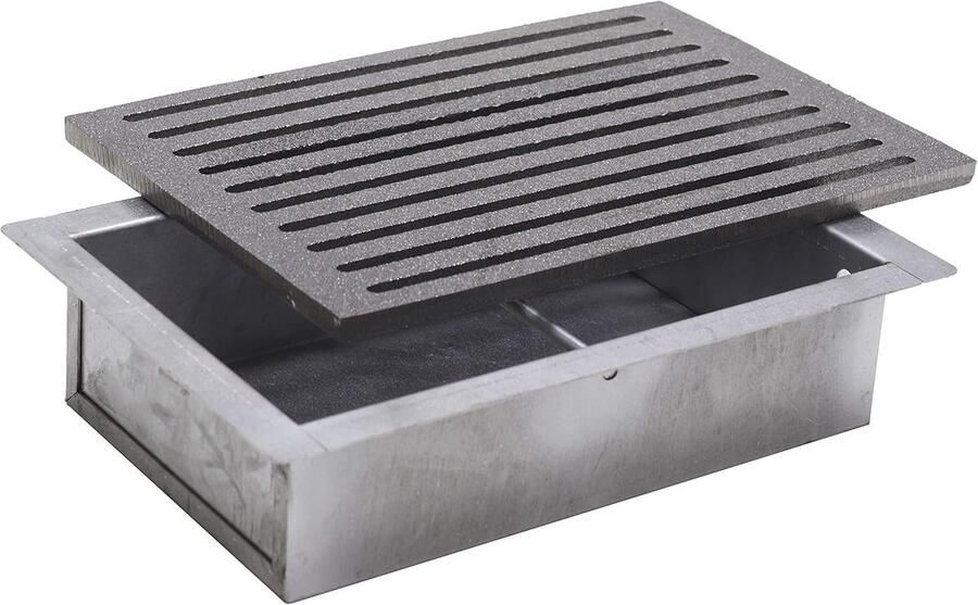 Gietijzeren Grillrooster 20 6x30 cm met Aslade Ideaal voor Open Haard