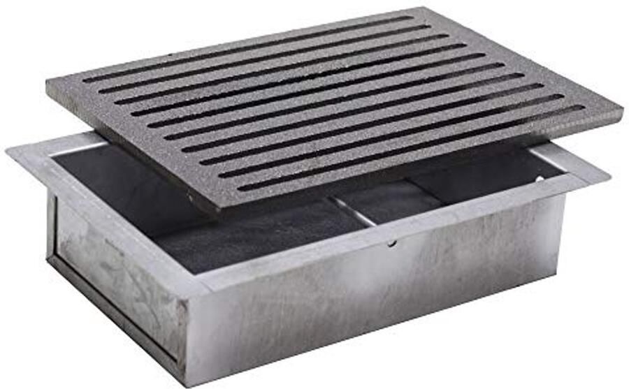 Gietijzeren Grillrooster 20 6x30 cm met Aslade Ideaal voor Open Haard