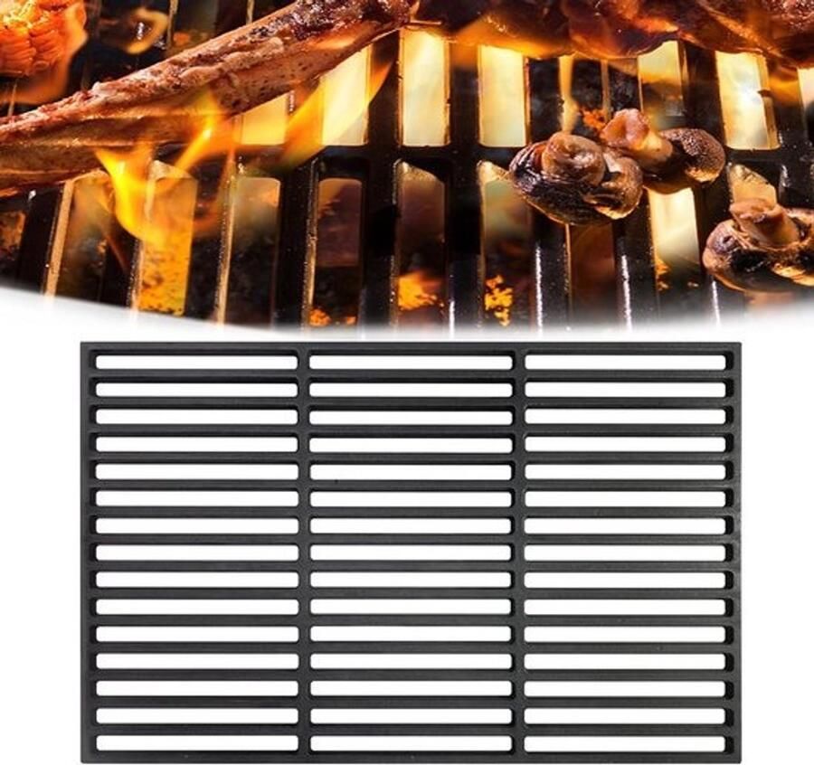 Gietijzeren Grillrooster 42 x 28 cm Geëmailleerd voor Gas- en Koolgrill