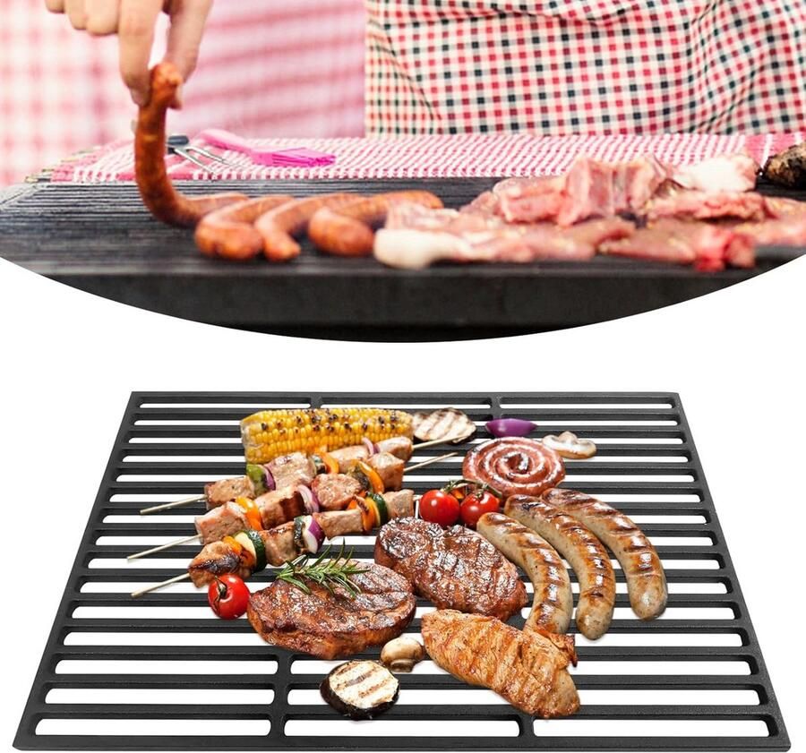 Gietijzeren Grillrooster 54x34cm voor BBQ Vierkante Vervangende Kookroosters