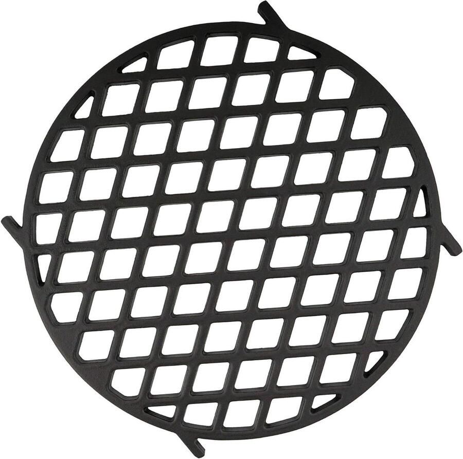 Gietijzeren Grillrooster BBQ Inzetstuk Scherp Grillen Geëmailleerde Anti-aanbaklaag Ø 30 cm Zwart