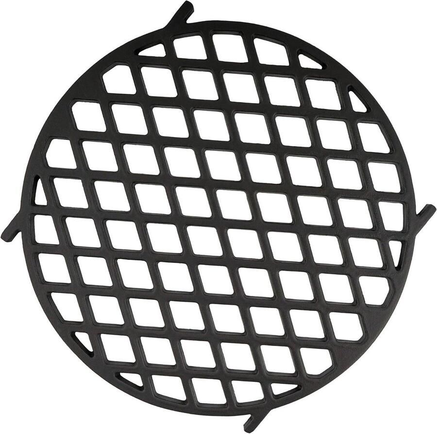 Gietijzeren Grillrooster Grillplaat Inzet Scherp Grillen Geëmailleerde Anti-aanbaklaag Ø 30 cm Zwart