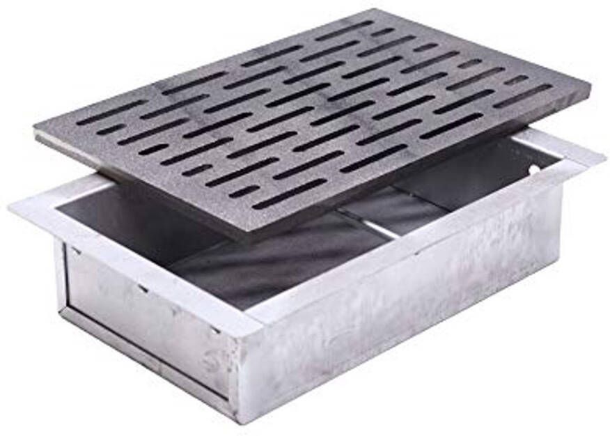 Gietijzeren grillrooster met aslade 20x30 cm
