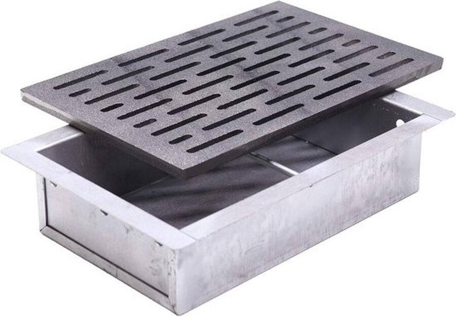 Gietijzeren grillrooster met aslade 20x30 cm