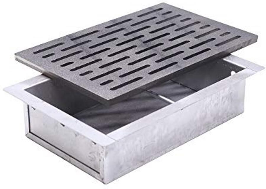 Gietijzeren grillrooster met aslade 20x30 cm