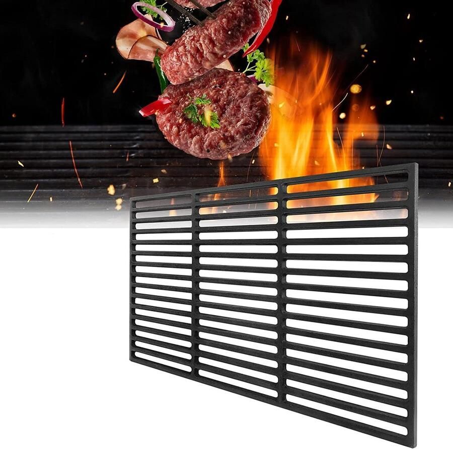 Gietijzeren Grillrooster Rechthoekig voor Barbecue en Gasgrill 60x40 cm