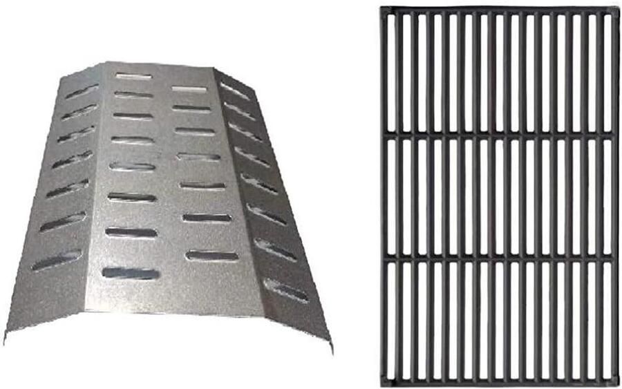 Gietijzeren Grillrooster Reserveonderdeel Barbecueën Met Vetafvoer 45 x 30 cm Grijs