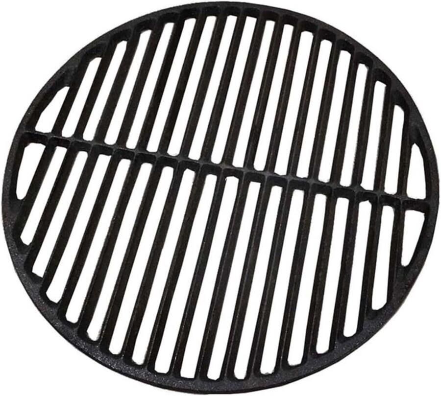 Gietijzeren Grillrooster Rond Tafelrooster Buiten Koken Groot Kookoppervlak 32 x 32 x 3 cm Zwart