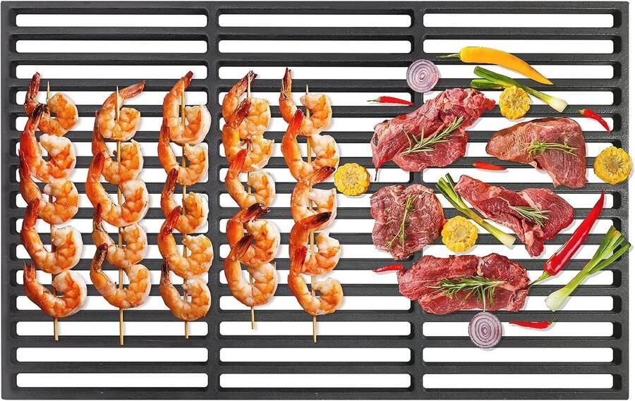 Gietijzeren Grillrooster Voor BBQ Perfecte Accessoire Voor Gas- en Houtskoolgrill (54 x 34 cm)