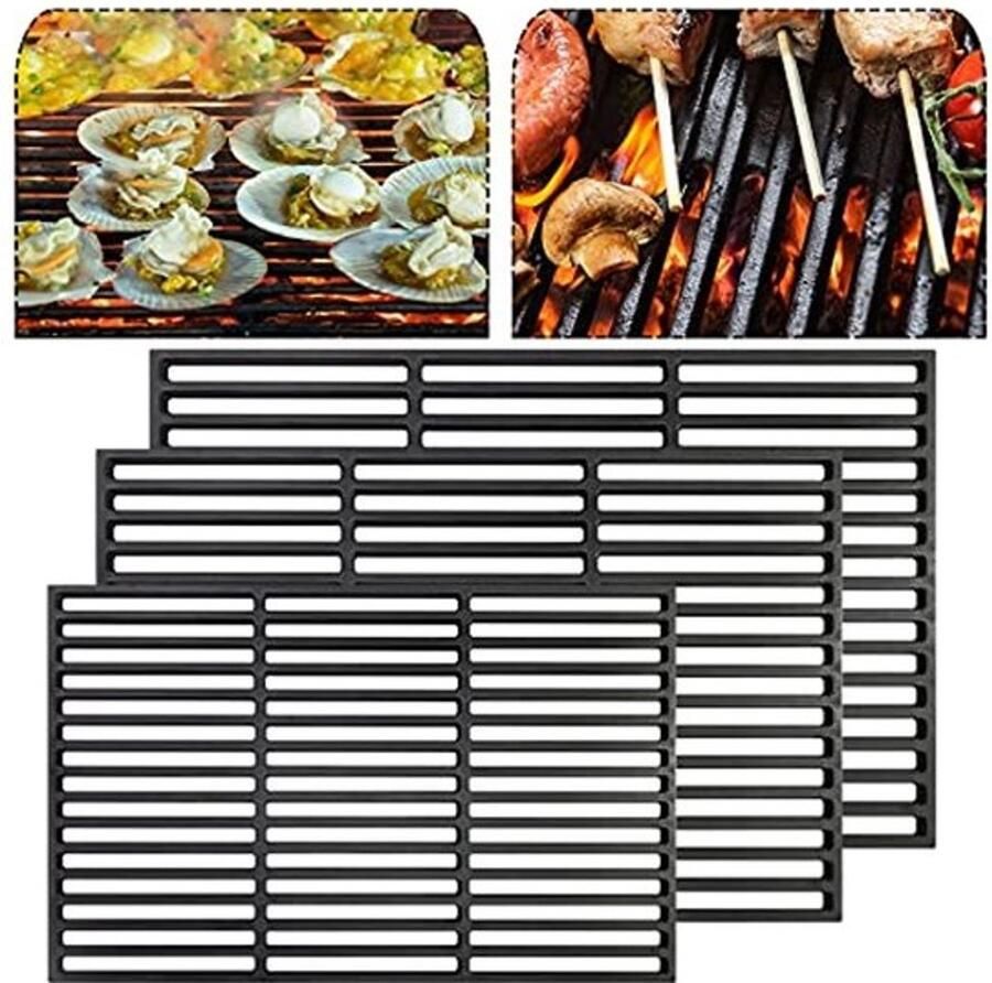 Gietijzeren Grillrooster voor BBQ Universeel Geëmailleerd Grillrooster voor Houtskool en Gasbarbecue