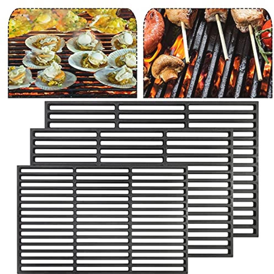 Gietijzeren Grillrooster voor BBQ Universeel Geëmailleerd Grillrooster voor Houtskool en Gasbarbecue